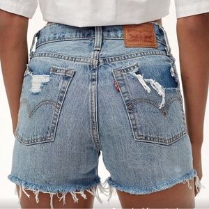 Levi Snooze You Loose Jean Distressed Wedgie Shorts Size 26